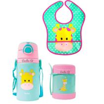 kit Buba Animal Fun Girafa Pote Térmico Bebê Infantil