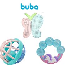 Kit Buba Mordedor com água Chocalho Baby Ball Brinquedo Bebê