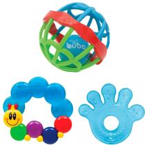 Kit Buba Mordedor de Agua Chocalho Baby Ball Brinquedo Bebê Centopéia