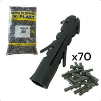 Kit Bucha Plástica 8mm Alvenaria Fixação Segura Durável Kit 10/ 20/ 30/ 40/ 50 / 60 / 70 / 80 / 90 / 100 Un