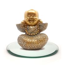 Kit Buda Bebê Surdinho 9 cm Brilhante e Bandeja Espelhada Kit Buda Bebê Surdinho 9 cm Brilhante e Bandeja Espelhada