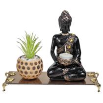 Kit Buda Hindu Castiçal Porta Vela Bandeja Vasinho Suculenta Kit Buda Hindu Castiçal Porta Vela Bandeja Vasinho Suculenta