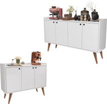 Kit buffet dallas branco e wood branco Kit buffet dallas branco e wood branco