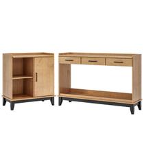 Kit Buffet e Aparador 133 cm 100% Madeira Maciça Noble Carvalho/Preto Kit Buffet e Aparador 133 cm 100% Madeira Maciça Noble Carvalho/Preto
