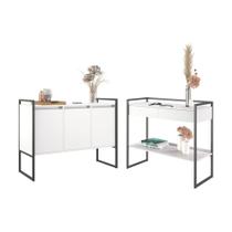 Kit Buffet e Aparador Industral Plis Branco