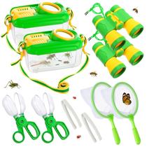 Kit Bug Catcher Biubee, 2 conjuntos com binóculos, rede borboleta