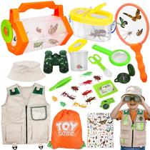 Kit Bug Catcher TOY Life Kids Explorer com traje de safári Kit Bug Catcher TOY Life Kids Explorer com traje de safári