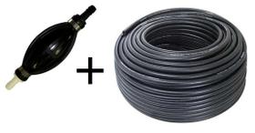 Kit Bulbo Motor Popa + 6 Metros Mangueira Siliconada Preta