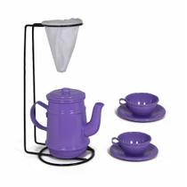 Kit Bule Com Suporte Para Coador + Mini Xícaras - Lilás