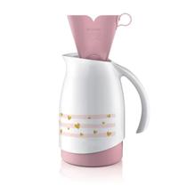 Kit Bule Térmico Café 700ML com Suporte para Filtro Sanremo Branco e Rosa