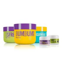 Kit BumBum Cream - Creme Corporal 200g + Esfrega Bumbum- Esfoliante 250g+ Barriguinha - Redutor de medidas 200g+ Kit travel size(mini) - Beleza Brasileira