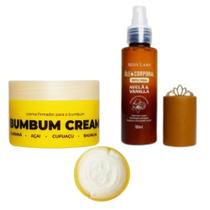 Kit Bumbum Cream, Creme Firmador com Guaraná, Açaí, Cupuaçu e Baunilha + Óleo Corporal Luminoso