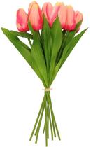 Kit Buque 9 Tulipas Cor Rosa 40cm Flores Artificiais