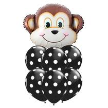 Kit Buquê Balões Macaco - 7 Itens