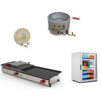Kit Burger Gás - Prensa e Chapa Pr950g + Kit Gás + Fritadeira Pr70g + Refrigerador Vb11 - 127v Kit Burger Gás - Prensa e Chapa Pr950g + Kit Gás + Fritadeira Pr70g + Refrigerador Vb11 - 127v