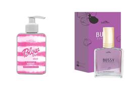 kit Bussy Poderosa Perfume Íntimo 28Ml + Blow Girl Gel Sexo Oral 320Ml Hot Flowers