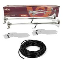 Kit buzina maritima 1 metro válvula 24v conexão suporte fixar teto 10 metros de mangueira