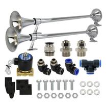 Kit Buzina Maritima 74cm Com Valvula 1 ou 2 suporte conexoes 12v ou 24v