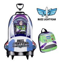 Kit Buzz Lightyear Toy Story Diplomata Maxtoy - Mala Infantil + Mochila Infantil com Alça de Costas