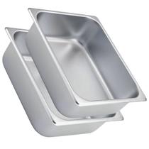 Kit C/ 02 Cubas Gastronômicas Inox Gn 1/2x100 Sem Alça