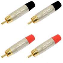 Kit c/ 02 pares conector plug rca rean by neutrik rf2c