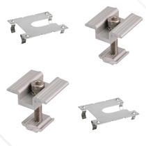 Kit C/ 02 Presilhas Grampos P/ Placa Painel Solar - Aluminio