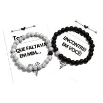 Kit C/02 Pulseira de Bolinha Casal Namorados Amizade Você Me Completa Kit C/02 Pulseira de Bolinha Casal Namorados Amizade Você Me Completa