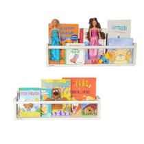 Kit c/ 02 revisteiro de parede c/ fixação invisível 60x10x15 - OrganiBox Kit c/ 02 revisteiro de parede c/ fixação invisível 60x10x15 - OrganiBox