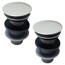 Kit C/ 02 Válvula Ralo Click 7/8 ABS P/ Pia e Cuba Cromado Kit C/ 02 Válvula Ralo Click 7/8 ABS P/ Pia e Cuba Cromado