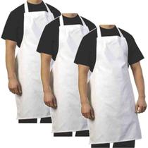 KIT C/ 03 AVENTAIS DE AÇOUGUEIRO IMPERMEÁVEL 96cmx64cm BRANCO