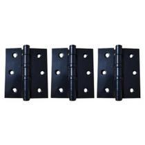 Kit C/03 Dobradiça Rolamento Para Porta 3 X 2,5 Preta