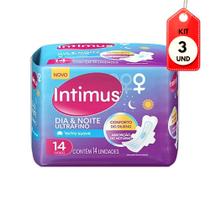 Kit C/03 Intimus Absorvente Dia e Noite Ultrafino Suave C/ Abas C/14