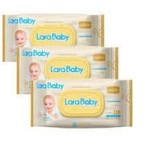 Kit C/03 Lenço Umedecido Lara Baby Premium - 100 Unidades