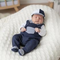 Kit c/ 03 Peças Conjunto Body Manga Longa com Jardineira Menino Chiquinho Kit c/ 03 Peças Conjunto Body Manga Longa com Jardineira Menino Chiquinho