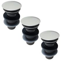 Kit C/ 03 Válvula Ralo Click 7/8 ABS P/ Pia e Cuba Cromado Kit C/ 03 Válvula Ralo Click 7/8 ABS P/ Pia e Cuba Cromado