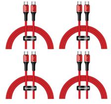 Kit c/ 04 Cabo Usb Tipo C Baseus 1 M Led Carregamento Rápido Kit c/ 04 Cabo Usb Tipo C Baseus 1 M Led Carregamento Rápido