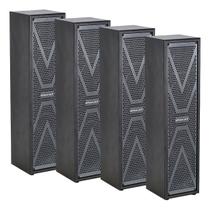 Kit c/ 04 caixas de som oneal ativa vertical opb-404x-pt 120wrms 4 x 4"