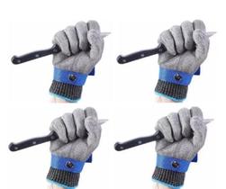 Kit c/ 04 Luvas Anti Corte Açougueiro Malha Inox Grau 9 Kit c/ 04 Luvas Anti Corte Açougueiro Malha Inox Grau 9
