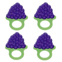 Kit C/ 04 Mordedor De Silicone Uva Frutinhas Super Macio E Atóxico P/ Bebê - Bee Kit C/ 04 Mordedor De Silicone Uva Frutinhas Super Macio E Atóxico P/ Bebê - Bee