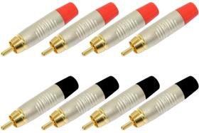 Kit c/ 04 pares conector plug rca rean by neutrik rf2c Kit c/ 04 pares conector plug rca rean by neutrik rf2c