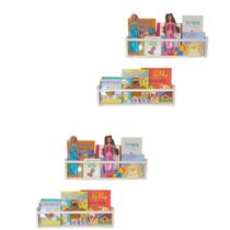 Kit c/ 04 revisteiro de parede c/ fixação invisível 60x10x15 Kit c/ 04 revisteiro de parede c/ fixação invisível 60x10x15