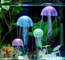 Kit c/ 05 Enfeites De Aquário Água Viva Fluorescente Colorido Kit c/ 05 Enfeites De Aquário Água Viva Fluorescente Colorido