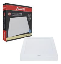 KIT c/05 Led Painel Pop Plafon Sobrepor Quadrado 22x22 NE 4000k 18w Bivolt Avant