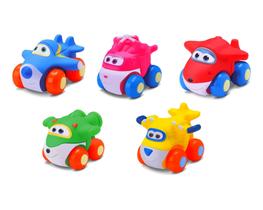 Kit c/ 05-soft cars bichinhos mordedores p/ bebê de vinil sortidos coleção for baby - divertoys brinquedo seguro p/ bebê