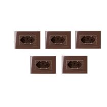 Kit C/ 05 Tomada P/ Moveis Margirius 2p+t Marrom 10a 250v