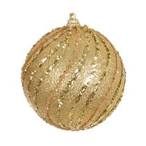 Kit c/ 06 Bola de Natal 8 cm Dourado c/ Glitter D&A Kit c/ 06 Bola de Natal 8 cm Dourado c/ Glitter D&A