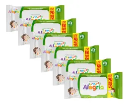 Kit C/06 Lenço Umedecido Turma da Alegria - Leve 140 Pague 120