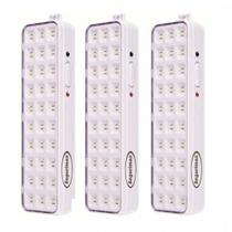 Kit C/ 06 Luminária Luz De Emergência Recarregável 30 Led Segurimax Kit C/ 06 Luminária Luz De Emergência Recarregável 30 Led Segurimax