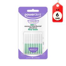 Kit C/06 Powerdent Escova Cilíndrica Fina 4mm Refil