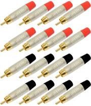 Kit c/ 08 pares conector plug rca rean by neutrik rf2c